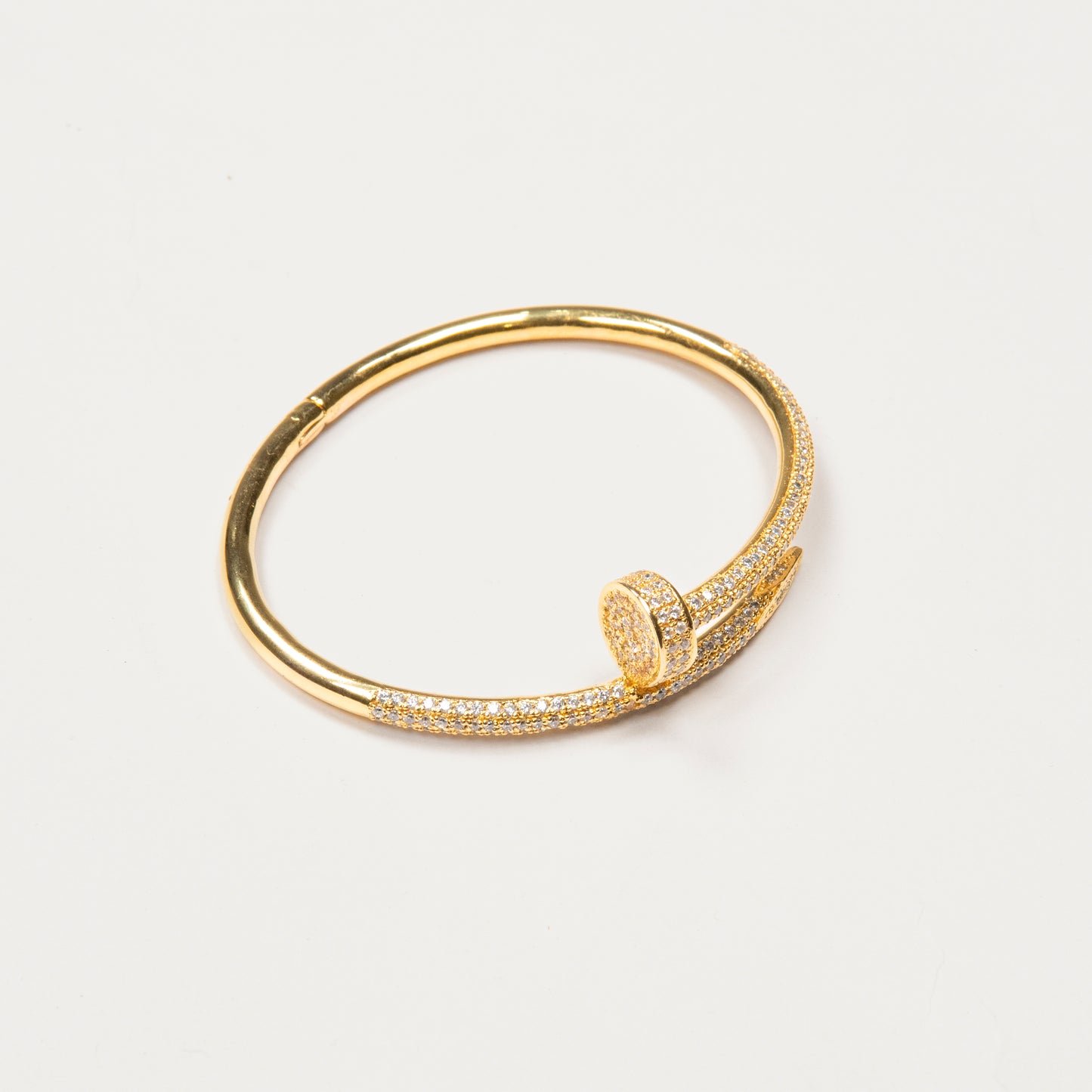 Nail Bangle (18kt Plating Studded) | Sterling Silver