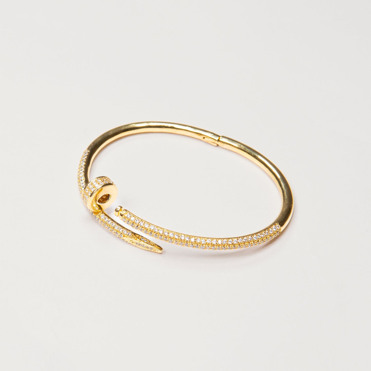 Nail Bangle (18kt Plating Studded) | Sterling Silver