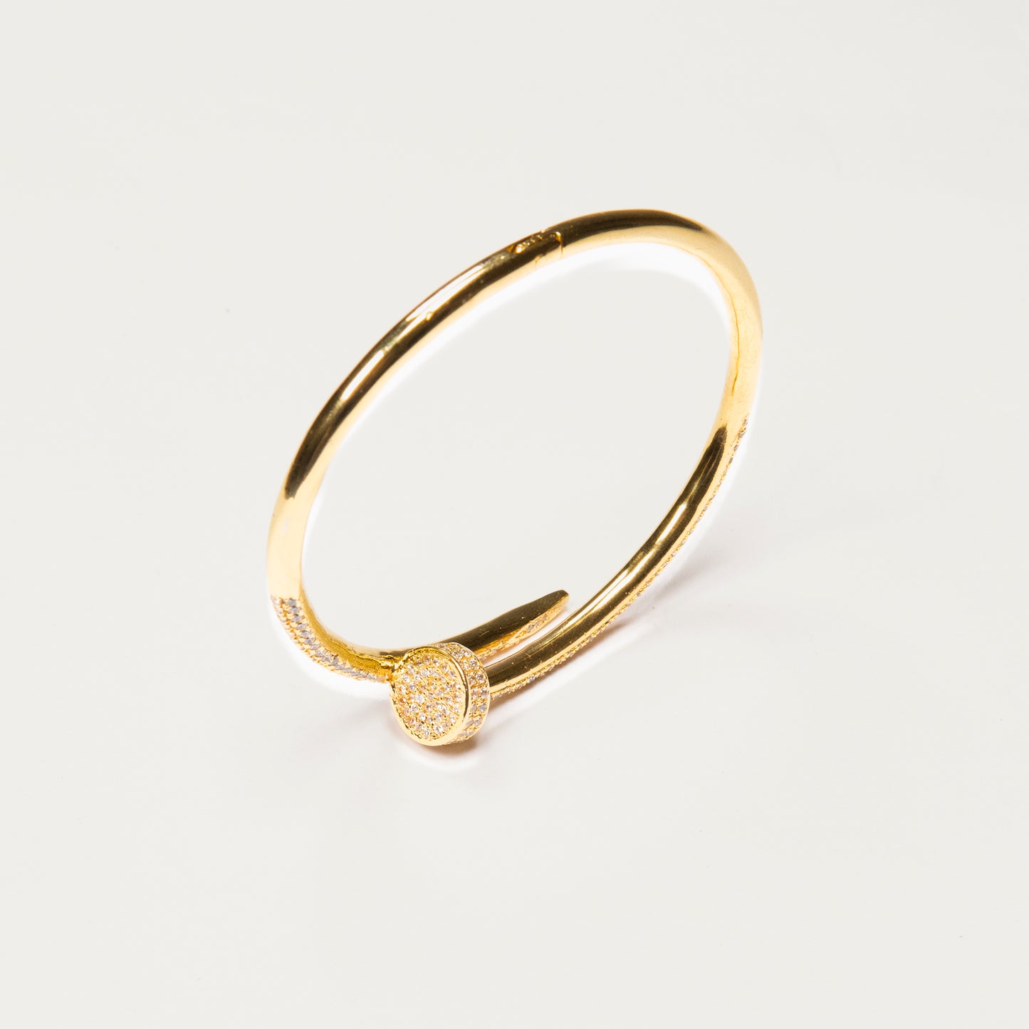 Nail Bangle (18kt Plating Studded) | Sterling Silver